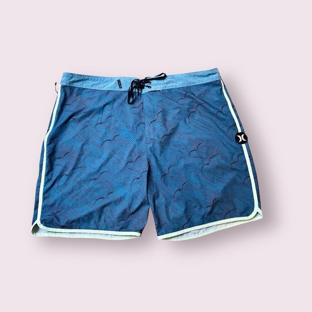 Hurley Men's‎ Phantom Thalia Street 18" Boardshorts Teal Drawstring Size 40